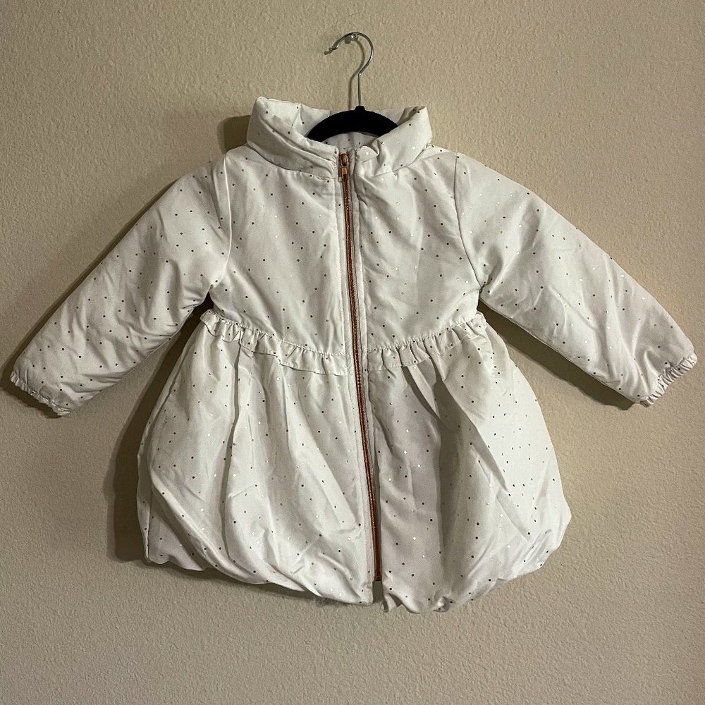 Penelope Mack Girl's Fleece lined Jacket with Bow size 4 poke a dots